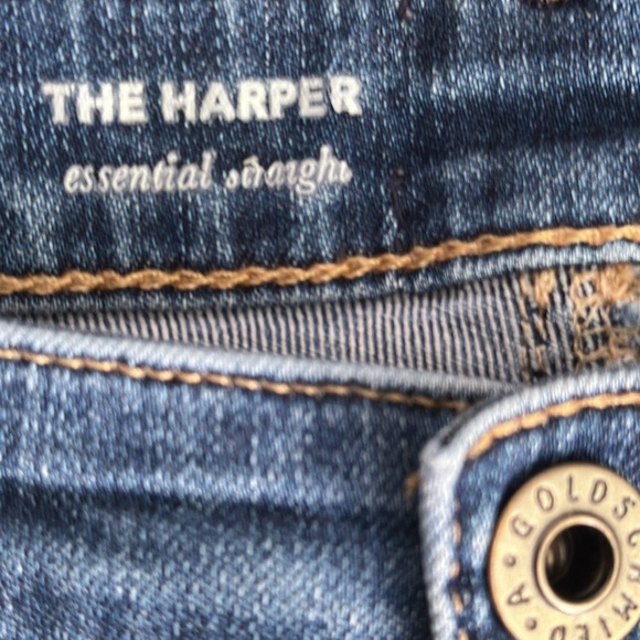 Adriano Goldschmied Harper Essential Straight Jeans Whiskering Faded Flaw 27 - Picture 7 of 9